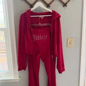 Juicy Couture  Red Velour Hoodie